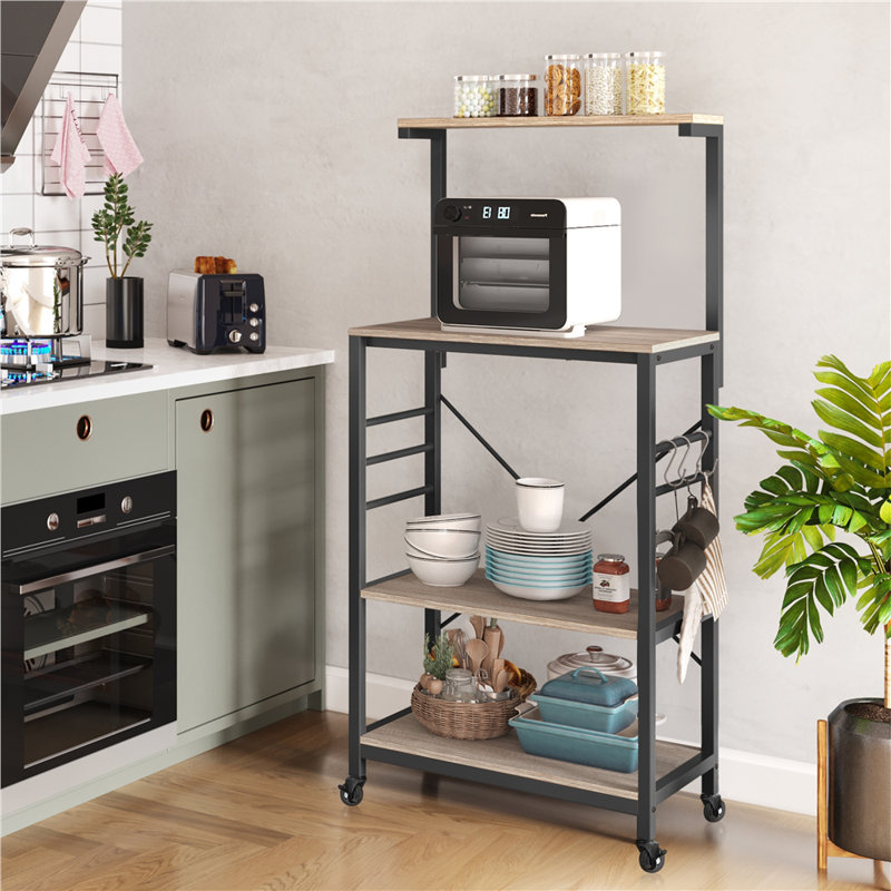 Étagère de boulanger standard 24 po Kadra compatible avec les micro-ondes, gris