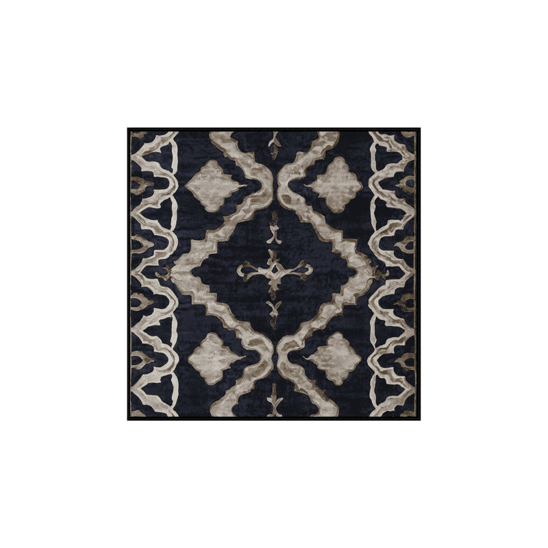 Machine Washable Gray Area Rug, Square 3'