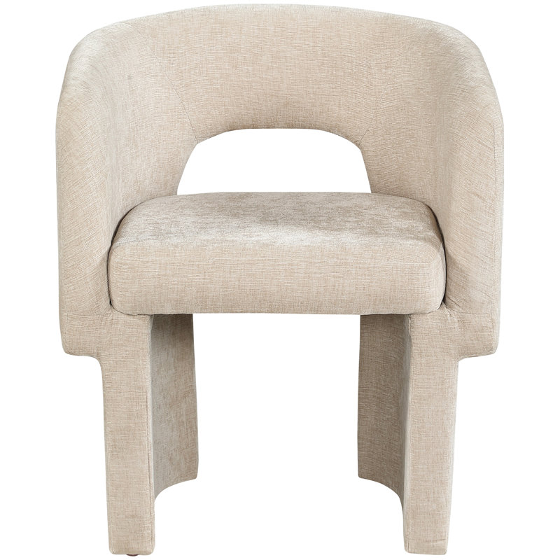 Ixone Fabric Dining Chair, Beige Chenille Fabric