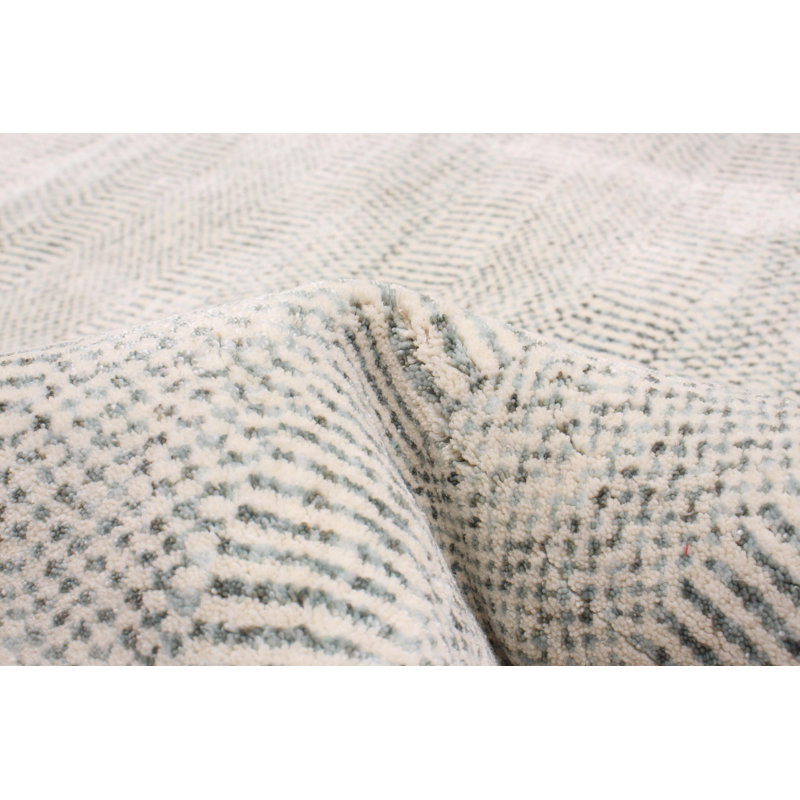 Tapis bleu clair en laine New Age 8 pi 2 po x 8 pi 2 po Hurain