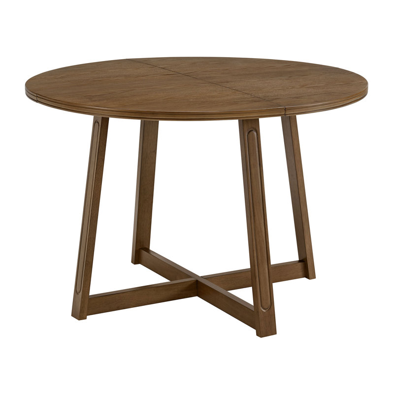  Worton 45" Modern Farmhouse Round Dining Table, Weathered Oak, Brown