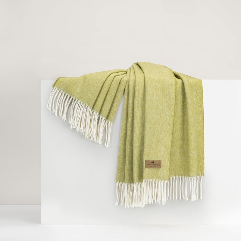 Italian Herringbone Throw, Lemongrass