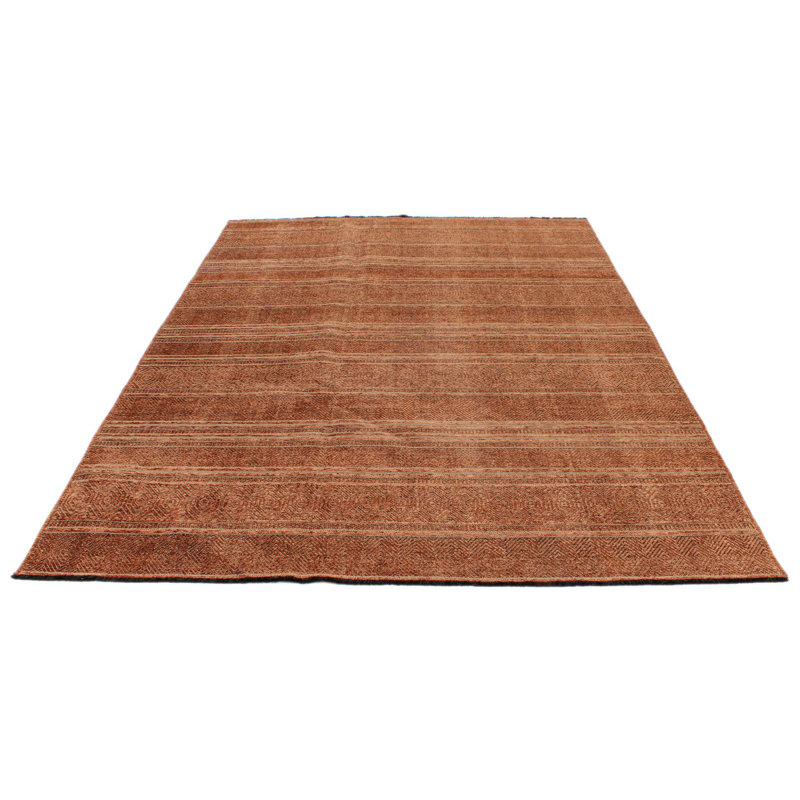 7x9 Dark Rust and Rust Modern Contemporary Rug