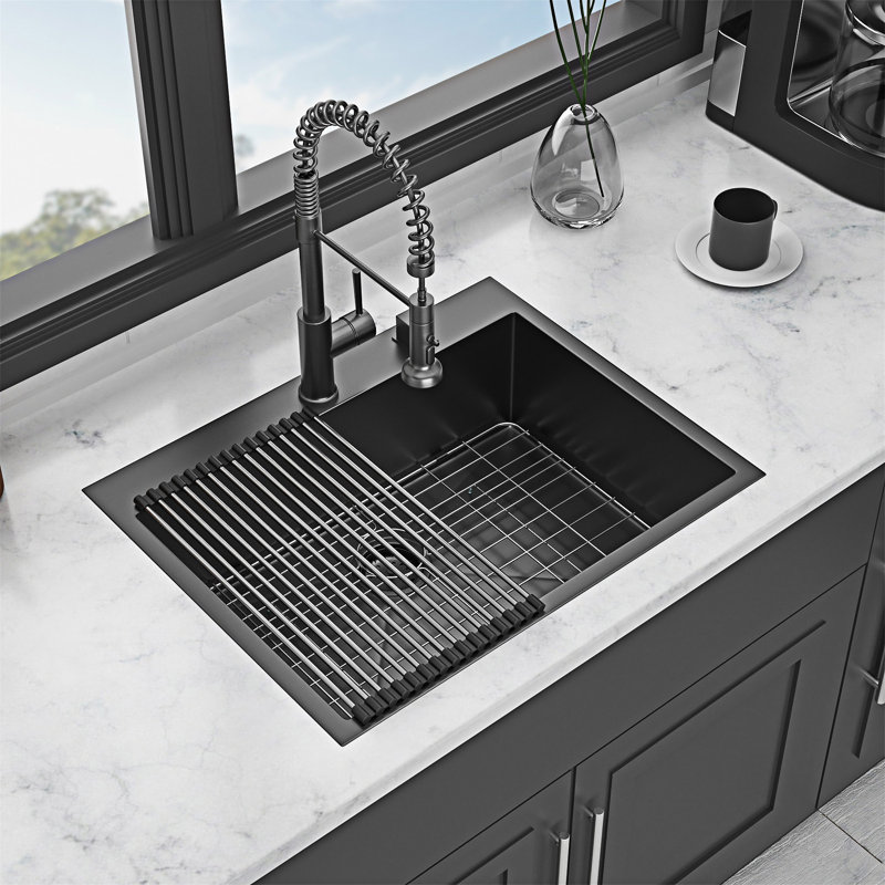 Drop In Kitchen Sink Topmount Single Bowl Sink Basin