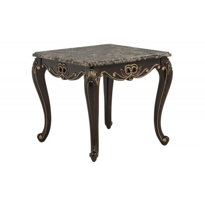 Table de bout en faux marbre Traditional