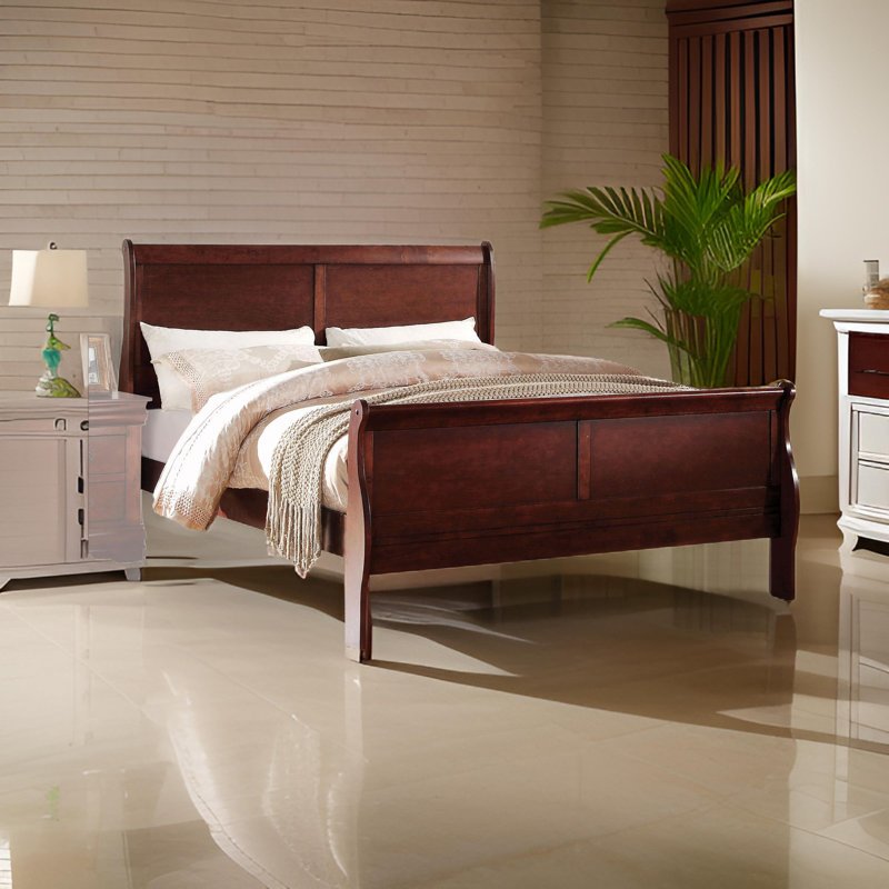 Woking Solid Wood Bed, Queen, Brown