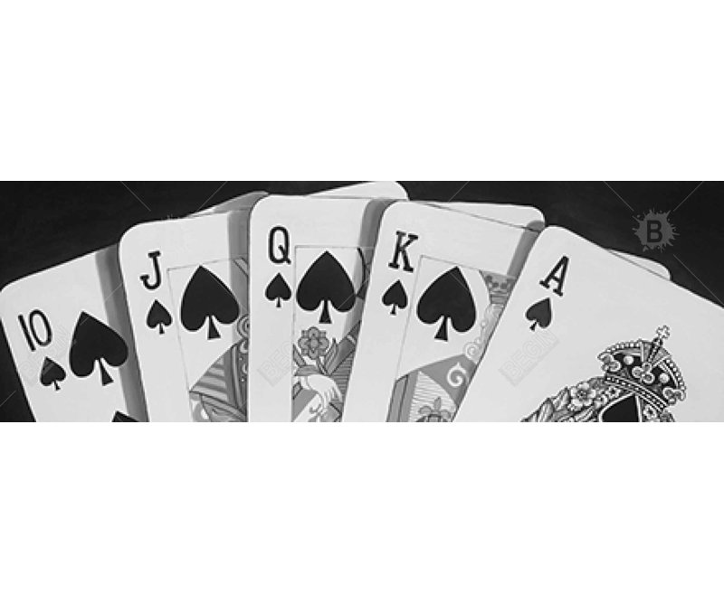 Toile de jeu de cartes noir et blanc | «Man Cave», art décoratif, H 48 po x l 16 po