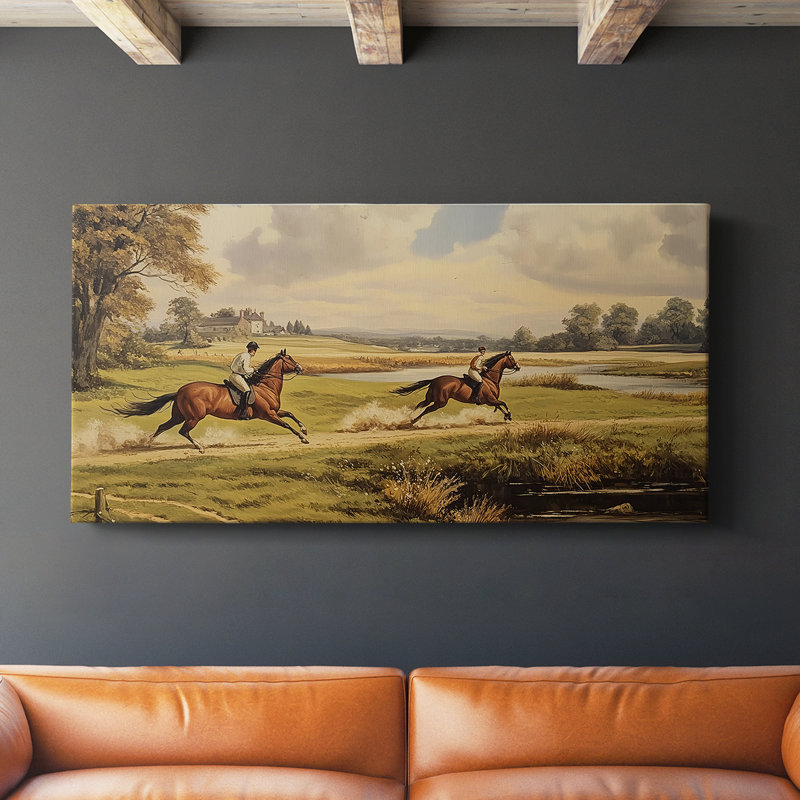Vintage Animal Series-I- Gallery Wrapped Canvas -Ready to Hang, 16" H x 32" W