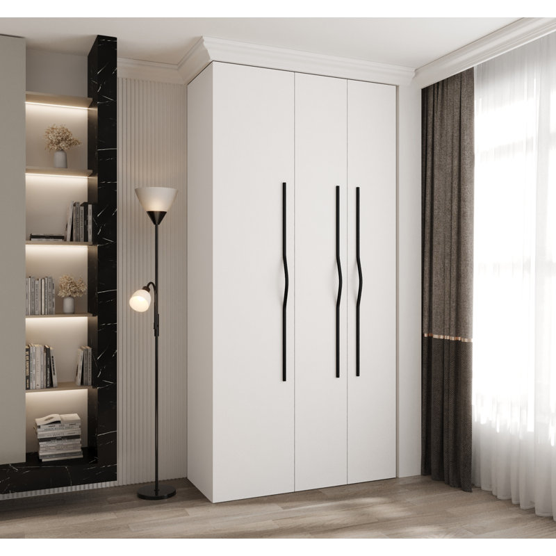 3 Door Manufactured Wood Wardrobe, 245.5 cm H x 120 cm W x 40 cm D