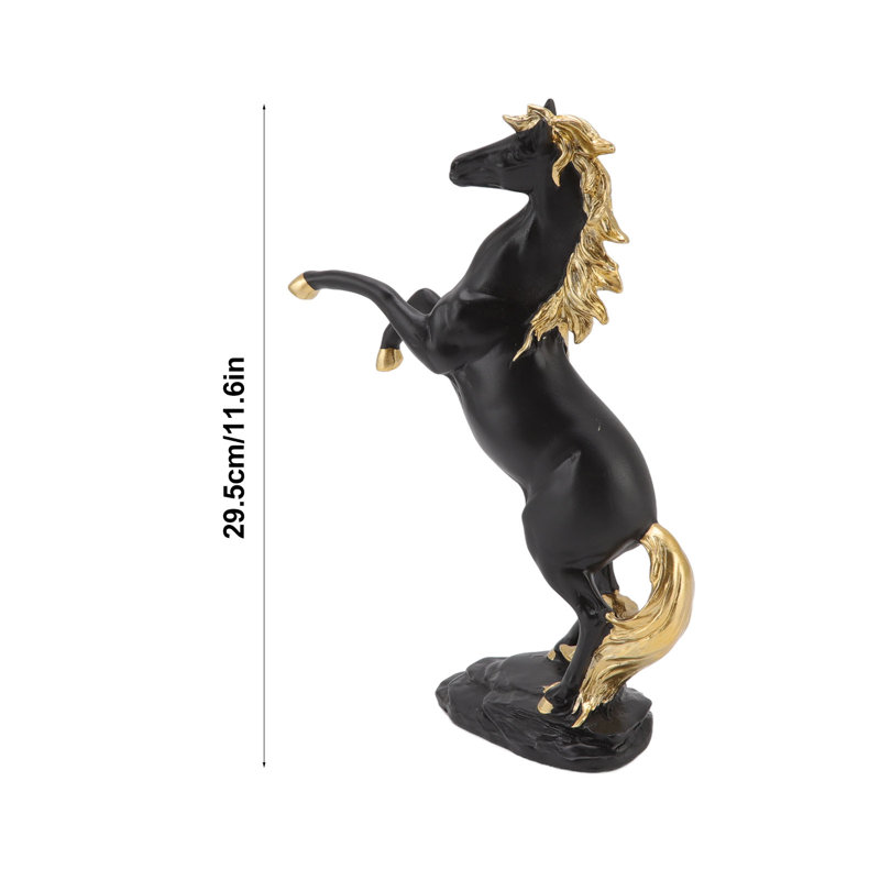 Statue de cheval ornement décoratif de richesse de bon augure artisanale en résine pour bureau de salon