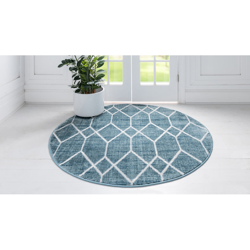Jolette Geometric Indoor Rug, Round 8'