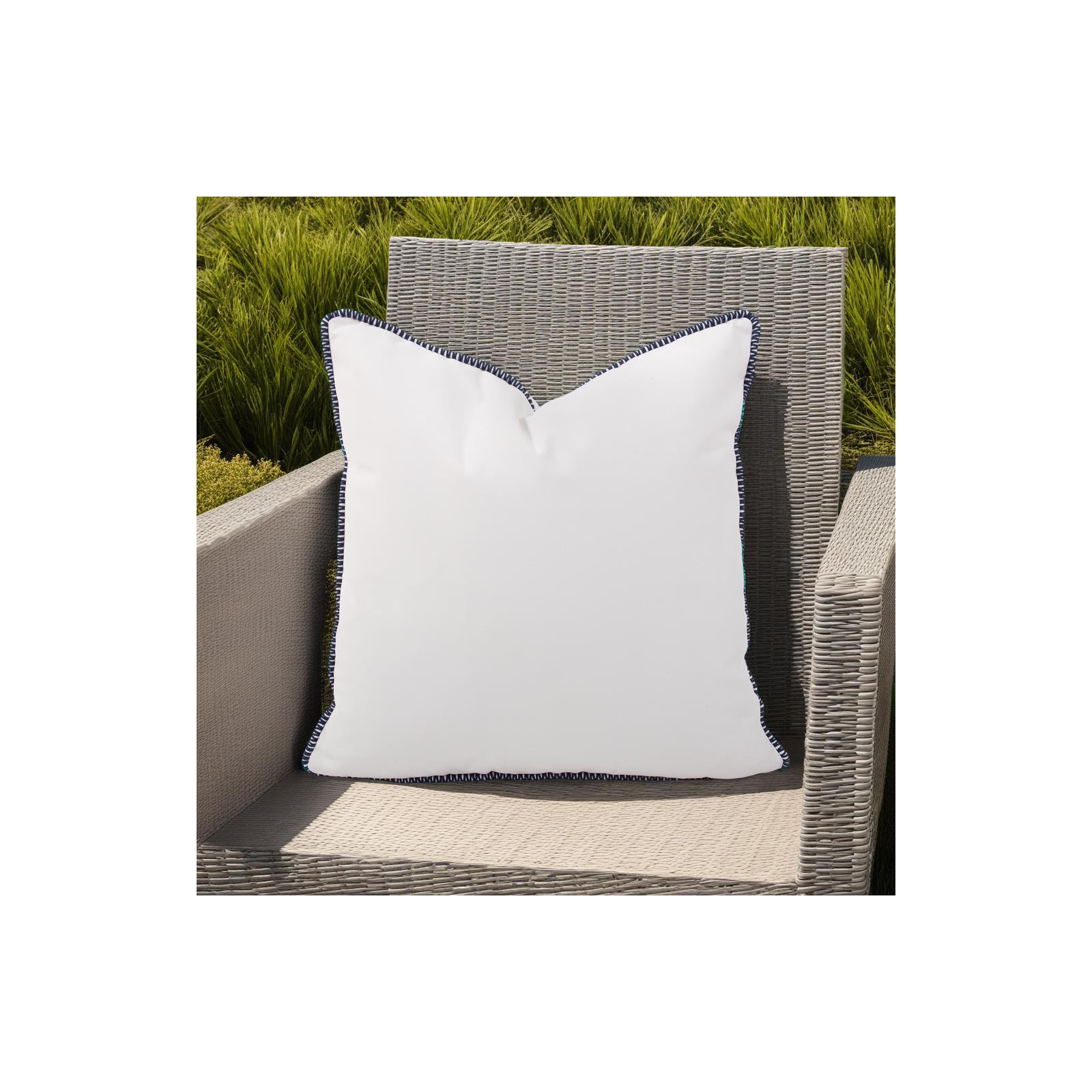 Delijah Sunbrella® Indoor/Outdoor Throw Pillow, 20" x 20", Seascape Natural