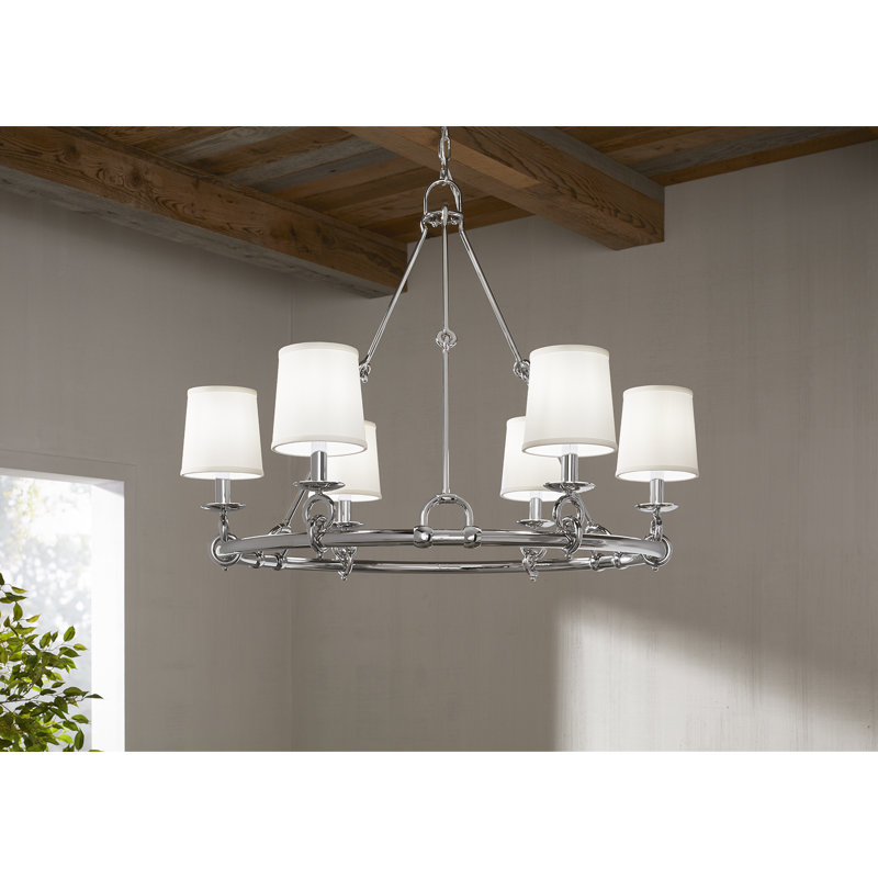 Terret™ 35.75" Six-Light Chandelier, Polished Nickel