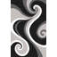 Tapis gris `à motif 3D abstrait ciselé à la main Mccampbell-37341615