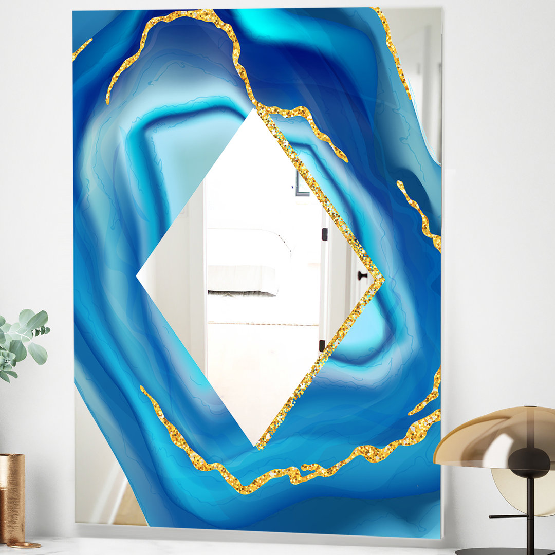 Marbled Blue 1 - Glam Mirror - Decorative Modern Mirror East Urban Home 