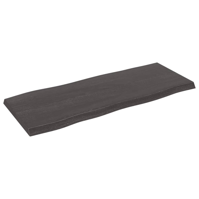 Table Top Solid Wood Oak, 4cm H x 100cm W x 40cm D, Dark Brown