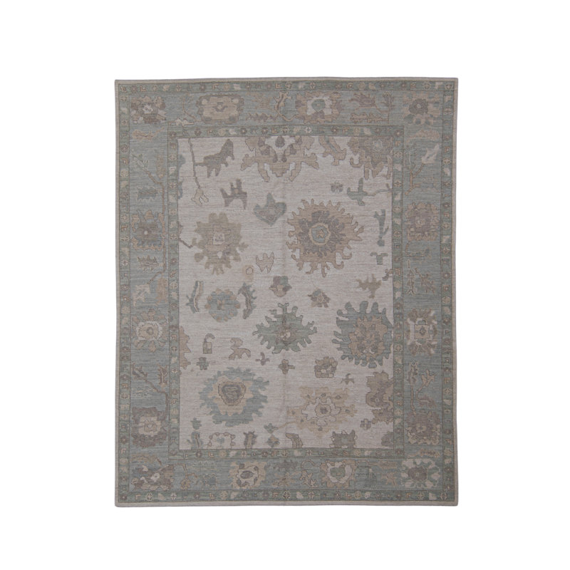 Tapis turc Oushak fait à la main 8 pi 1 po x 10 pi 1 po