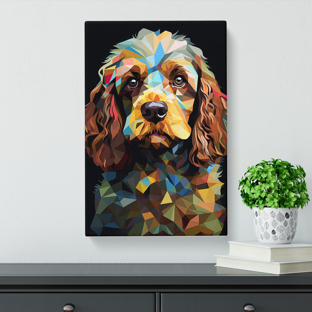 Cockapoo Geometric - Wrapped Canvas