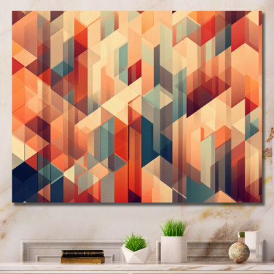 «Orange and Blue Geometric Abstractions II», reproduction sur toile