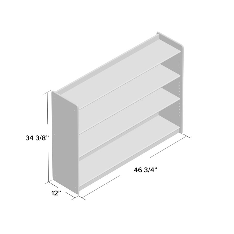 Contender Mobile Adjustable Book Case w/Lip (35.5"H) RTA, Yes