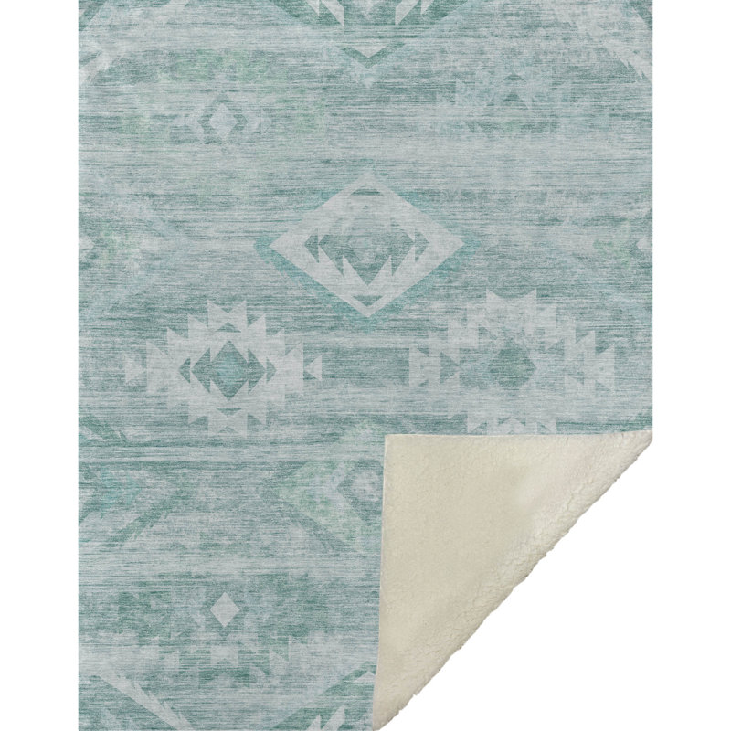 Jeté Sherpa ASB837 Southwest Addison, Aqua Geometric