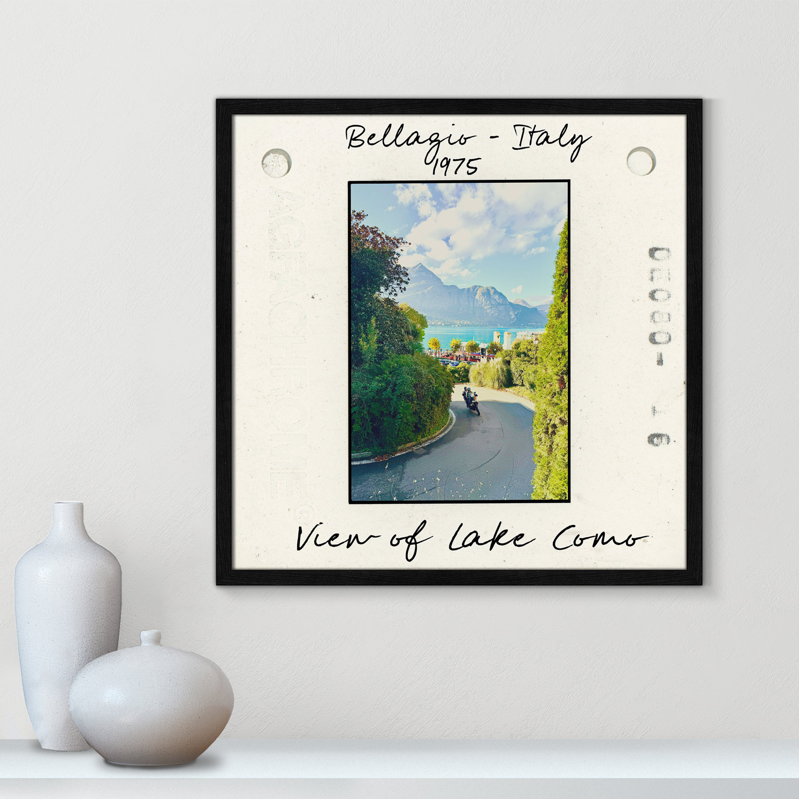 Ritona "Bellagio, Italy - Lake Como" Print, Black Single Picture Framed Paper, 23.5" H x 23.5" W x 0.75" D