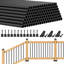Paquet de 120 balustres de terrasse en aluminium de 26 po avec connecteur de balustre réglable, 3/4 balustres ronds en aluminium noir