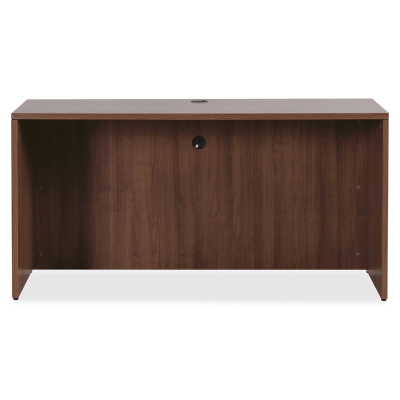 Walnut Laminate Desk Shell with Drawer and Filing Cabinet