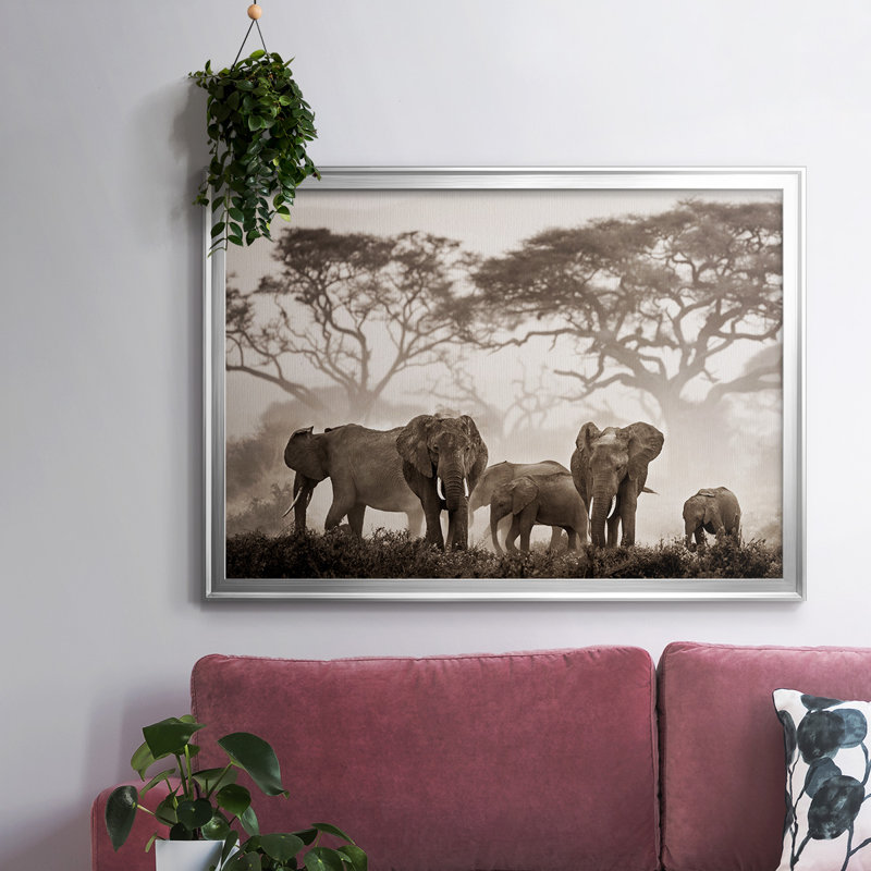 " Amboseli National Park ", Silver, 26" H x 38" W x 1.5" D