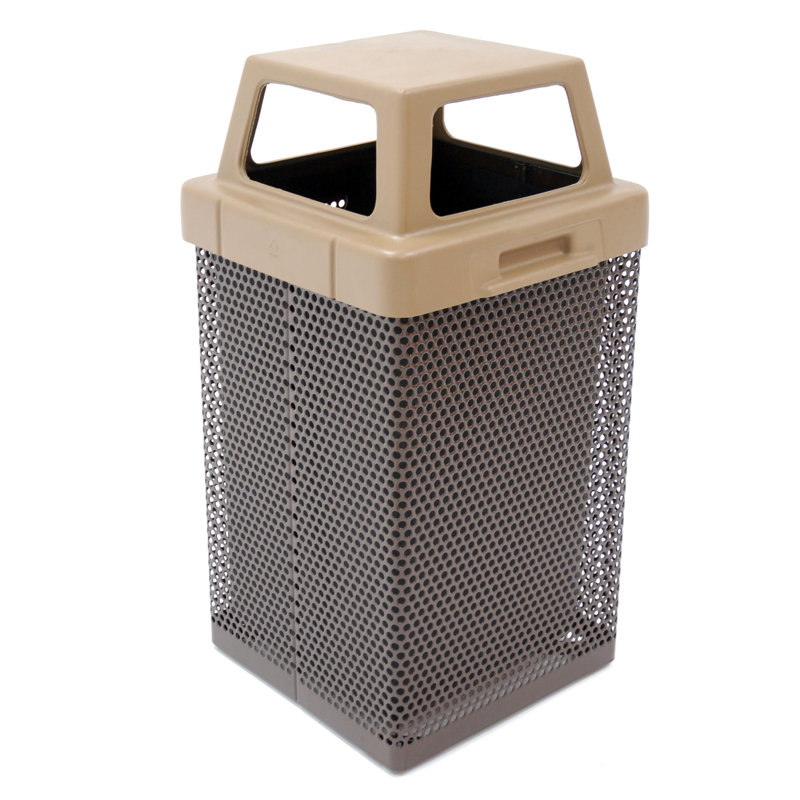 Poubelle 38 gallons, Beige gris