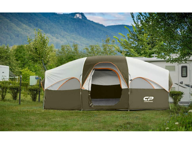 8 Person Tent, Brown/White