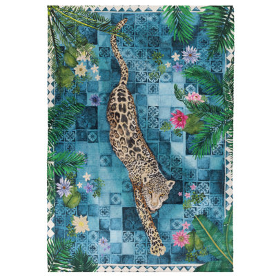 Majorelle Rectangle 120 cm x 170 cm Animal Print Flatweave Indoor / Outdoor Washable Area Rug