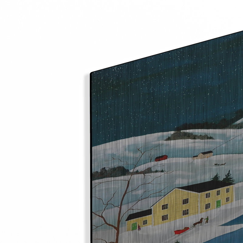 Art mural en métal luxueux «Skating On The Pond» par C Munro, 24 po x 36 po, H 36 po x l 24 po