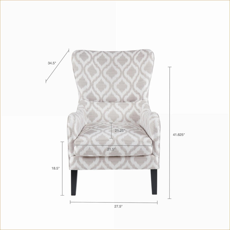 Fauteuil à oreilles Arianna Swoop | Chaise rembourrée à siège simple pour adultes, mobilier d'appoint de chambre à coucher de salon