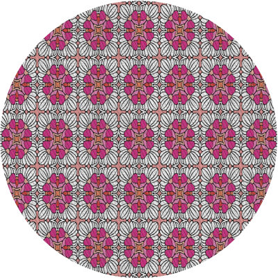 Tapis à motif floral rose