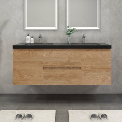 Castin 60" Wall-Mounted Double Bathroom Vanity Set