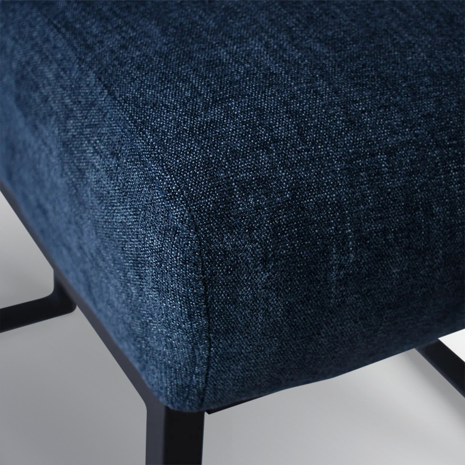 Bende Modern Fabric Upholstered Side Chairs with Metal Sled Base, Blue