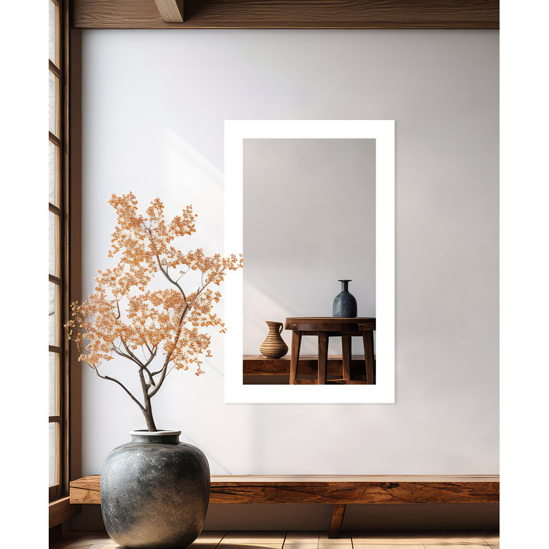 Maci Eileen Engineered Wood Flat Wall Mirror, 33" x 62", Gloss White