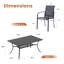 Ensemble repas d'extérieur rectangulaire pour 6 personnes L 60 po avec 6 accoudoirs empilables en PVC-coated polyester Cihangir-427832760