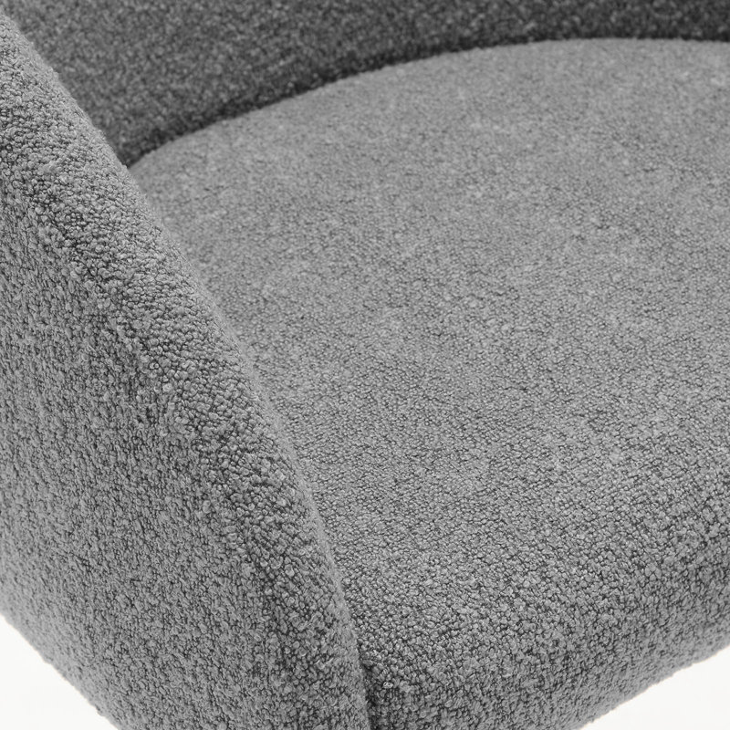 49.5cm H Upholstered Armchair & Metal Dining Chair - Load 140 kg, Grey, 4