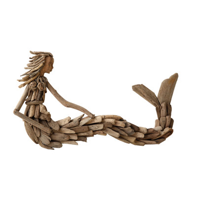 Driftwood Sitting Mermaid Wall Decoration