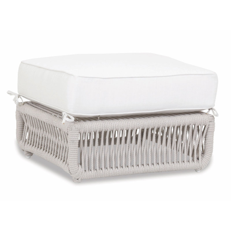 Repose-pieds d'extérieur avec coussin Lucan, Argent coulé Sunbrella®
