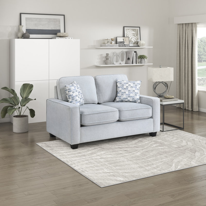 Causeuse en tissu texturé avec coussins réversibles 59,5 po Pallesen