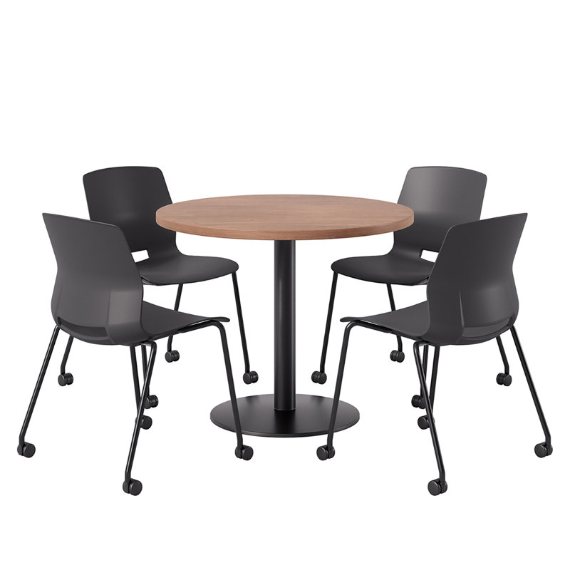 Ensemble repas pour quatre personnes, Noir, Cerise, H 41 po x L 36 po x l 36 po