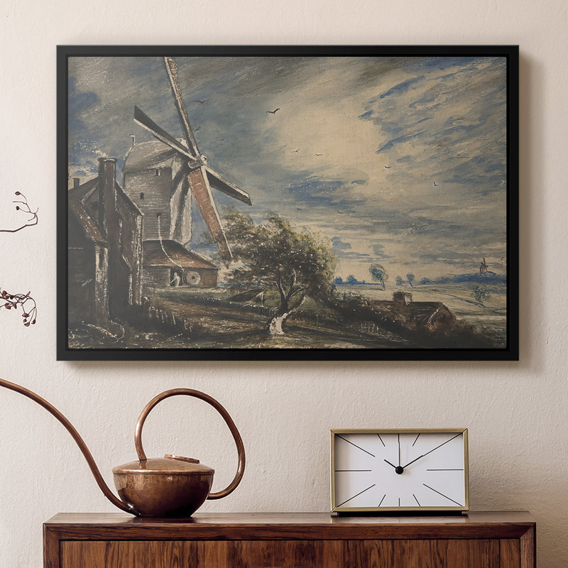 Un moulin près de Colchester, v. 1833 - John Constable, toile tendue avec châssis, 16 x 24, Noir
