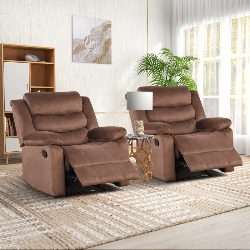 Ensemble de 2 fauteuils inclinables Samaris 36 po, Brun