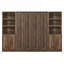 Lit escamotable double pleine grandeur à ouverture et fermeture double avec armoire latérale et tablette de rangement, cadre de lit-73763350-73763348