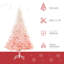 Arbre de Noël artificiel rose 6 pi - 800 pointes, processus d'assemblage simple, ignifuge, décor sécuritaire