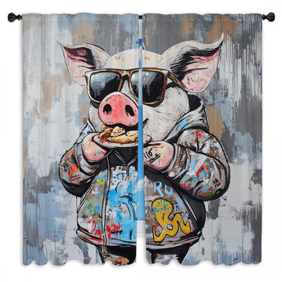 Rideaux de fenêtre Urban Pig - 2 panneaux