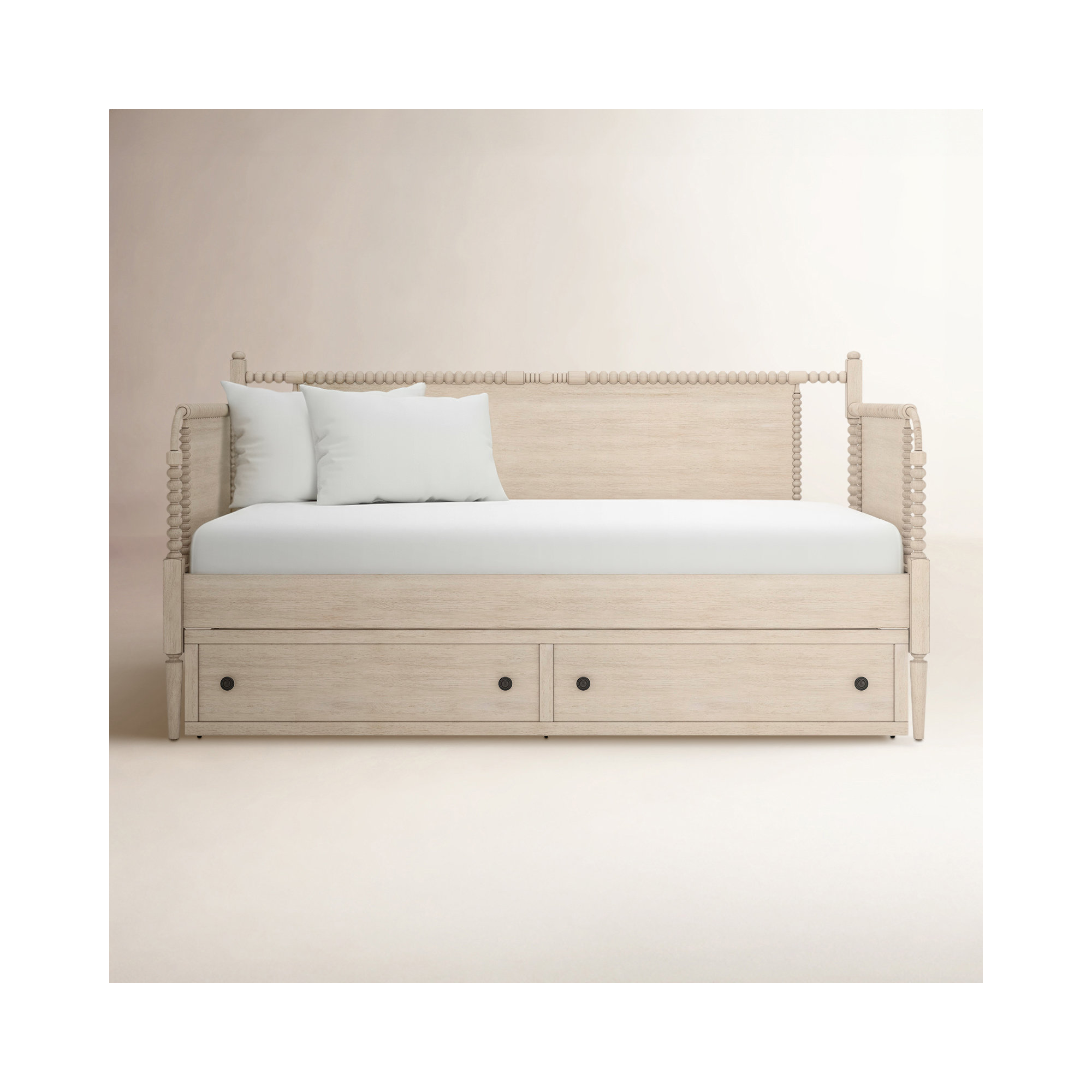 Delaria Turned Leg Daybed with Trundle - Twin, Antique White